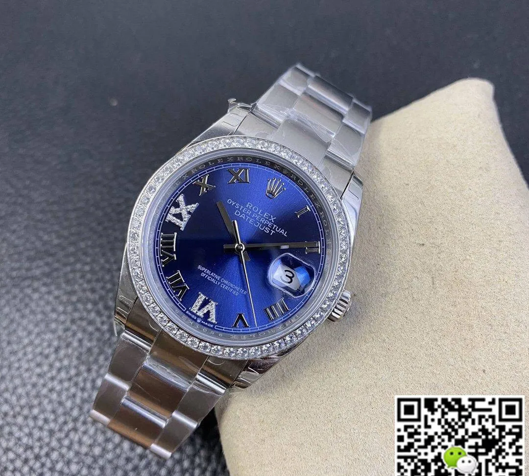 Rolex Datejust M126284RBR EW Factory 1:1 Best Edition Replica Watch Diamond-Set Bezel