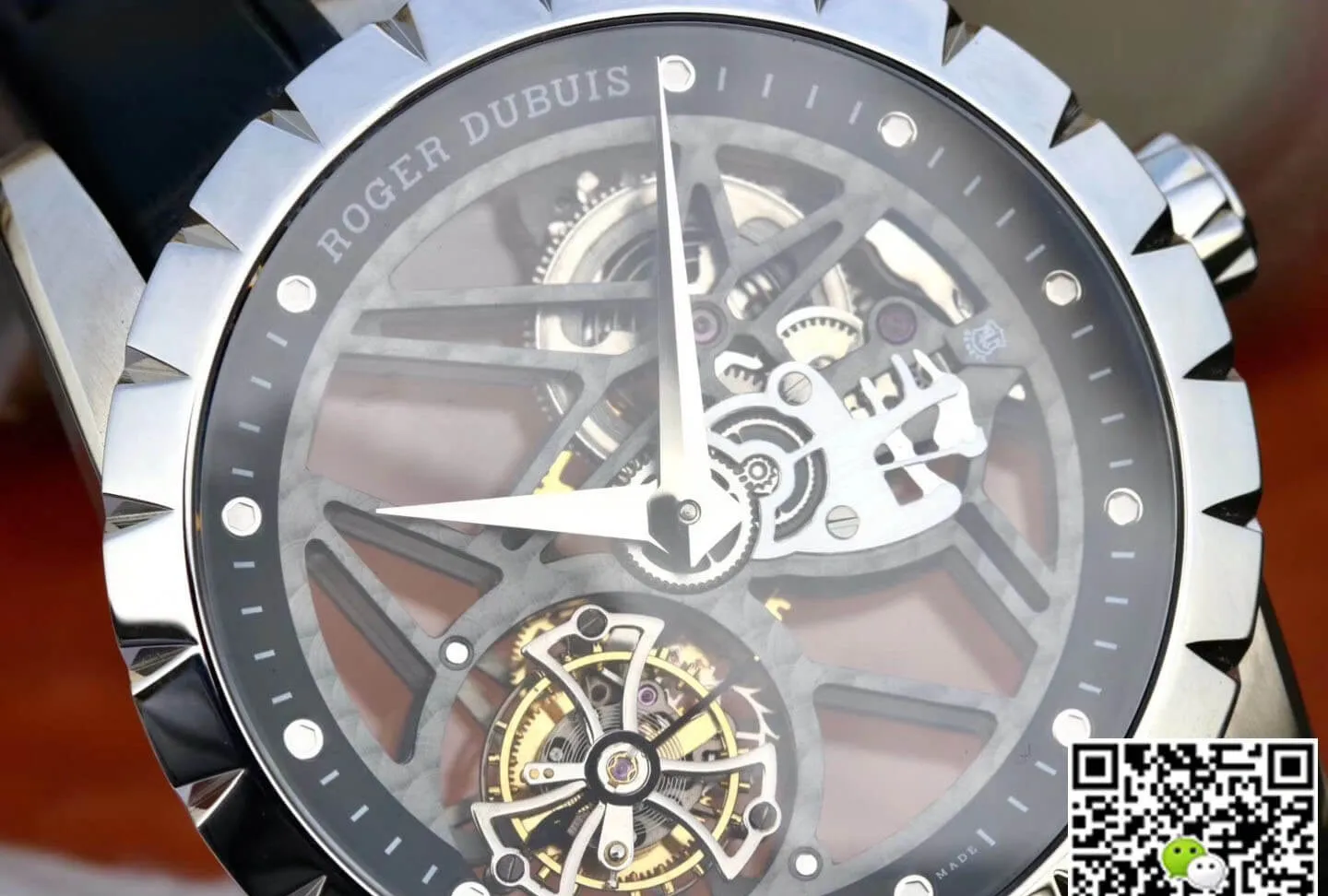 Roger Dubuis Excalibur RDDBEX0393 JB Factory 1:1 Best Edition Replica Watch Black Leather Strap