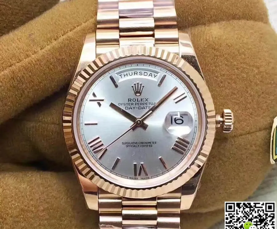 Rolex Day-Date 228235 EW Factory 1:1 Best Edition Replica Watch Swiss ETA3255 Silver Dial