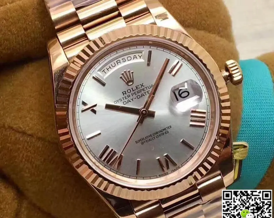 Rolex Day-Date 228235 EW Factory 1:1 Best Edition Replica Watch Swiss ETA3255 Silver Dial
