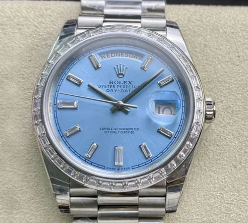 Rolex Day Date 228396TBR EW Factory 1:1 Best Edition Replica Watch Silver Stainless Steel