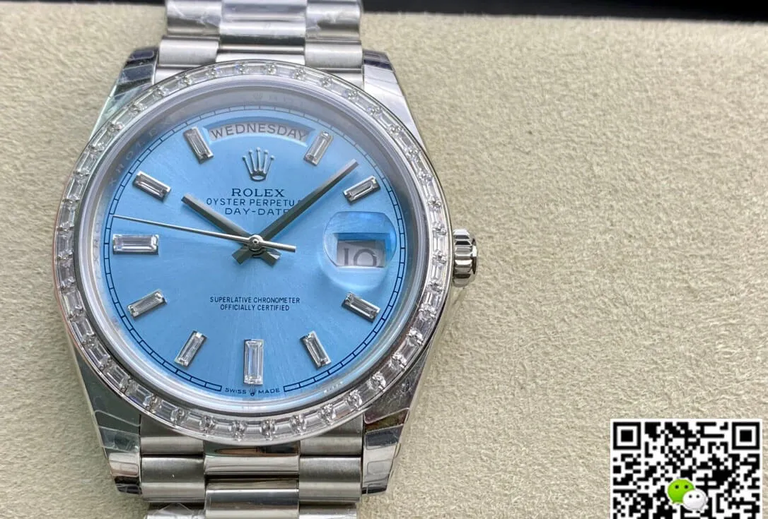 Rolex Day Date 228396TBR EW Factory 1:1 Best Edition Replica Watch Silver Stainless Steel