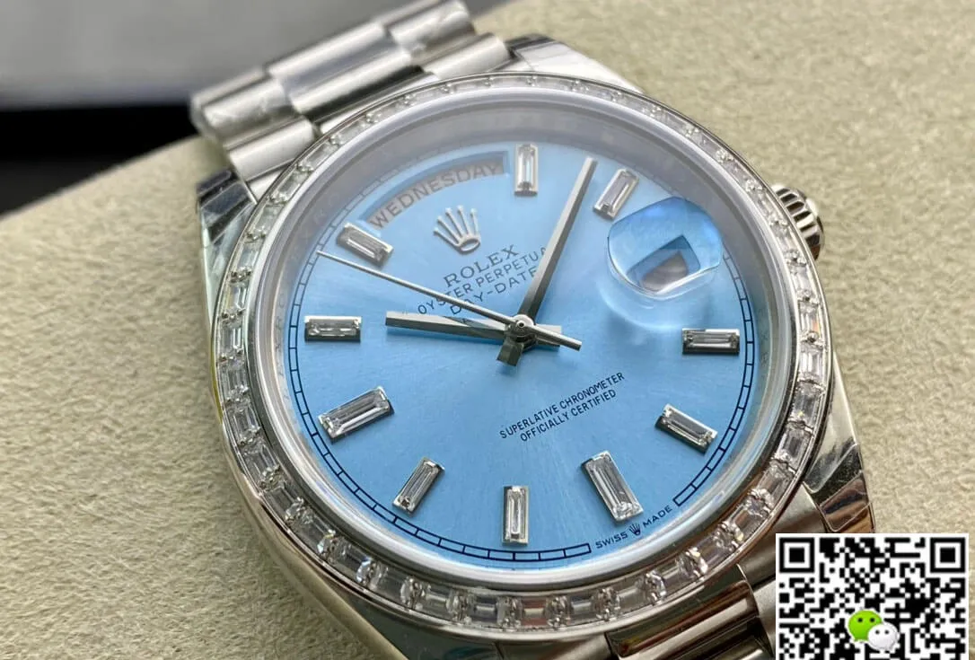 Rolex Day Date 228396TBR EW Factory 1:1 Best Edition Replica Watch Silver Stainless Steel