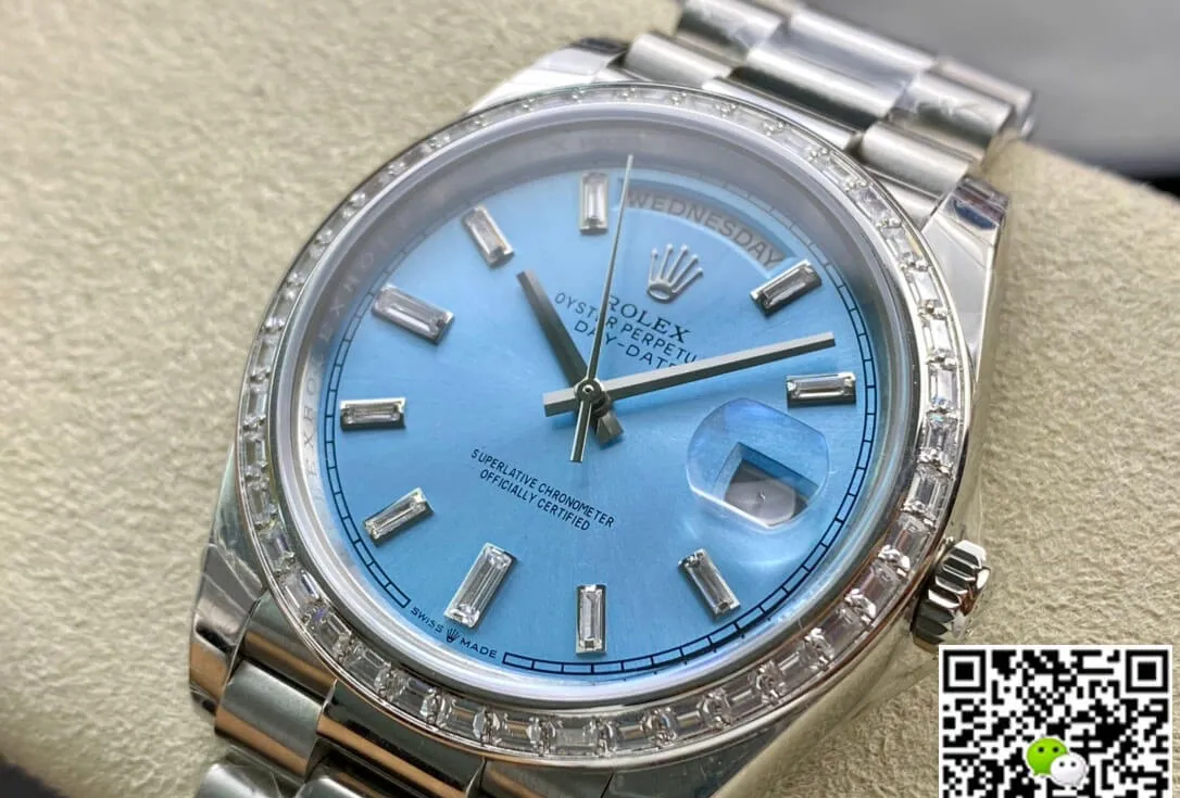 Rolex Day Date 228396TBR EW Factory 1:1 Best Edition Replica Watch Silver Stainless Steel