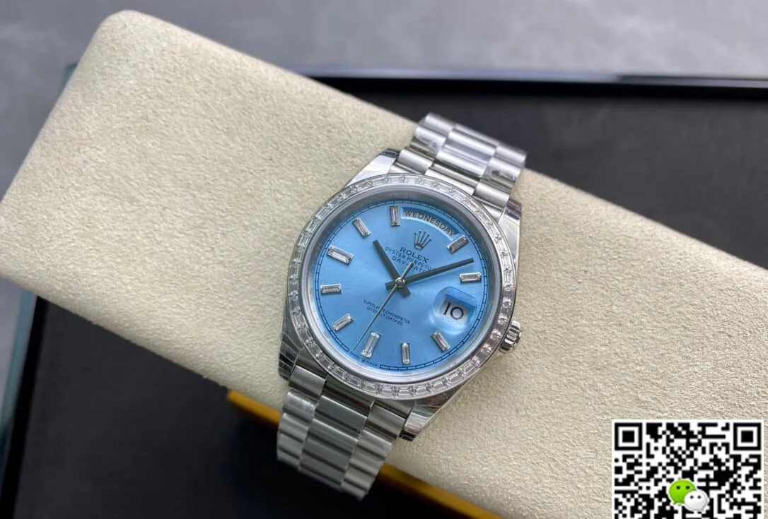 Rolex Day Date 228396TBR EW Factory 1:1 Best Edition Replica Watch Silver Stainless Steel