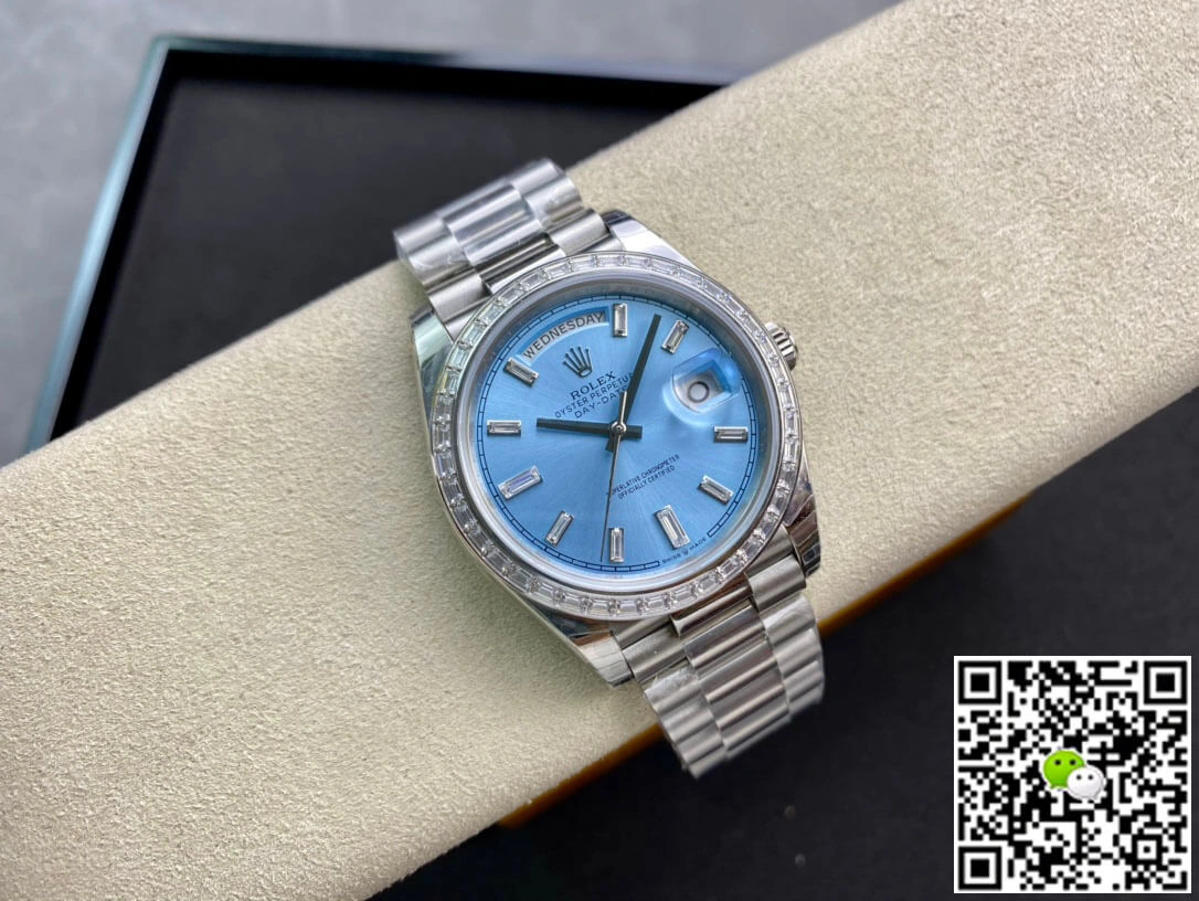 Rolex Day Date 228396TBR EW Factory 1:1 Best Edition Replica Watch Silver Stainless Steel