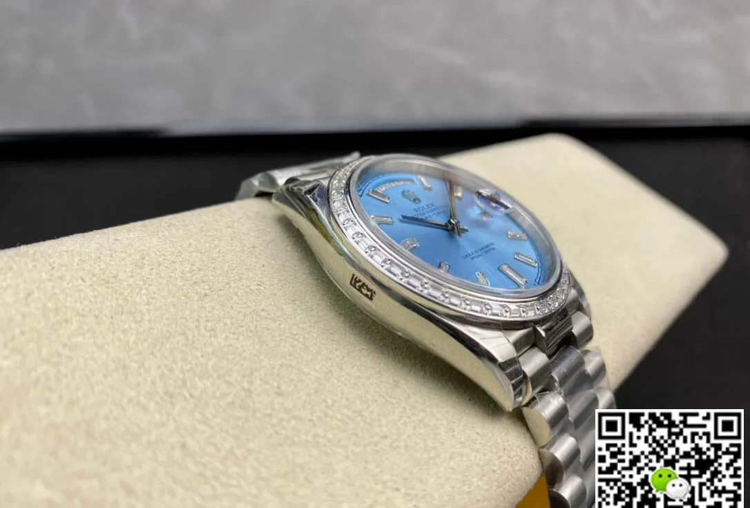 Rolex Day Date 228396TBR EW Factory 1:1 Best Edition Replica Watch Silver Stainless Steel