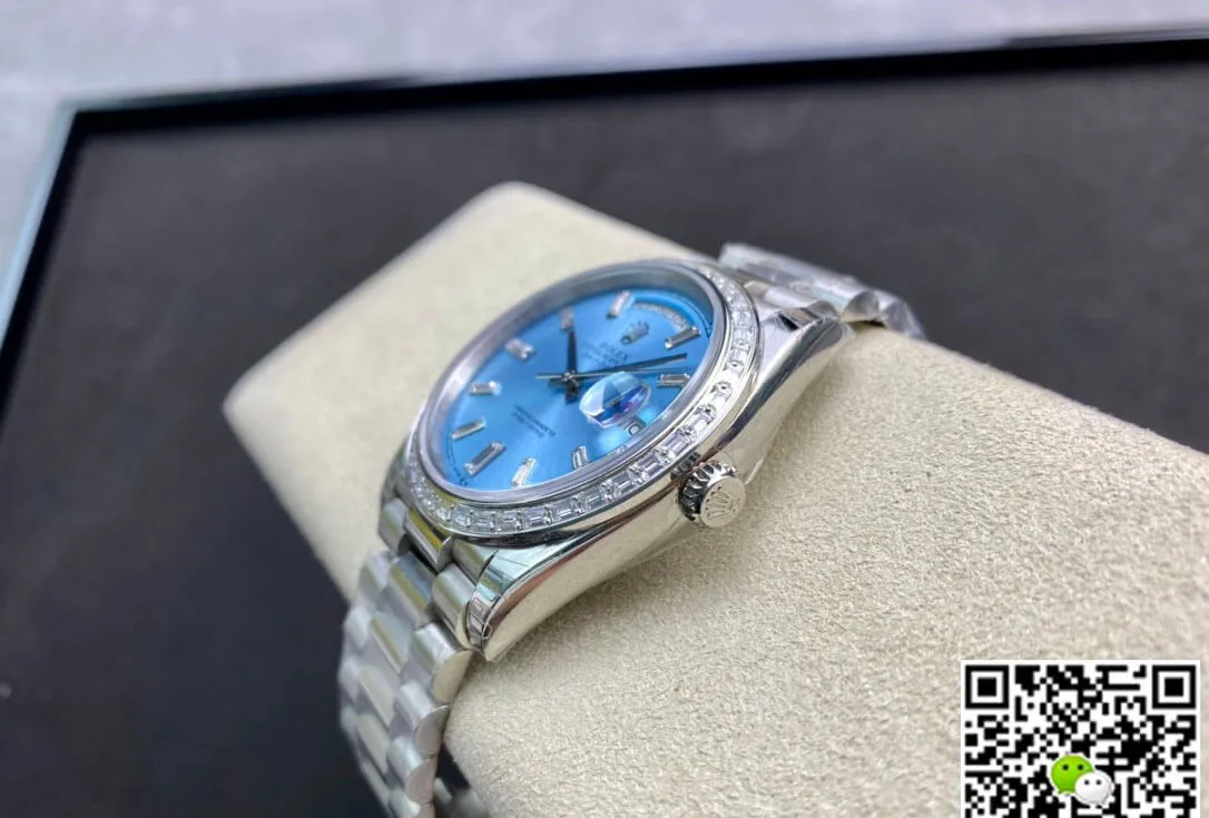 Rolex Day Date 228396TBR EW Factory 1:1 Best Edition Replica Watch Silver Stainless Steel