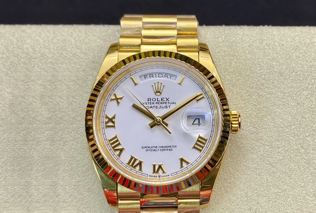 Rolex Day-Date M128238 EW Factory 1:1 Best Edition Replica Watch White Dial Swiss ETA3255
