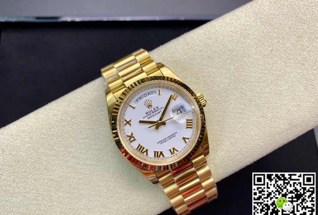 Rolex Day-Date M128238 EW Factory 1:1 Best Edition Replica Watch White Dial Swiss ETA3255