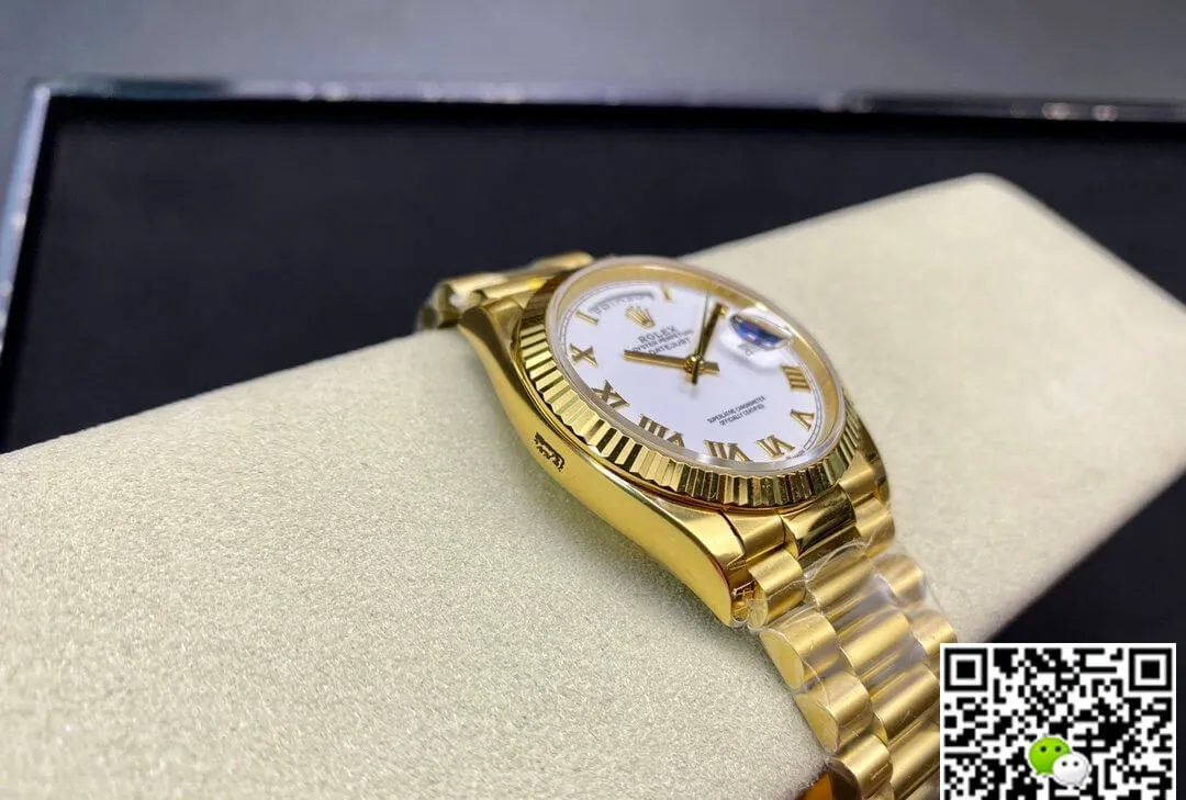 Rolex Day-Date M128238 EW Factory 1:1 Best Edition Replica Watch White Dial Swiss ETA3255