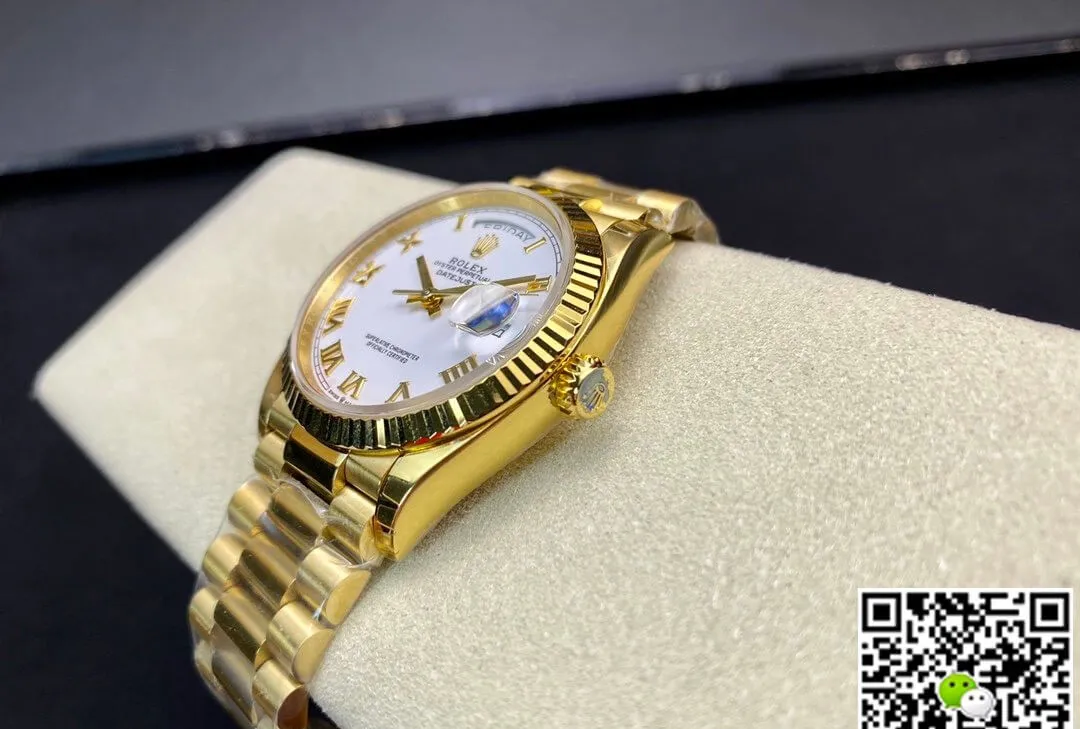 Rolex Day-Date M128238 EW Factory 1:1 Best Edition Replica Watch White Dial Swiss ETA3255