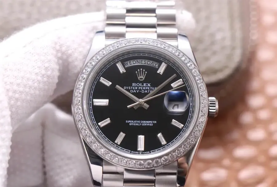 Rolex Day Date M228349RBR-0003 EW Factory 1:1 Best Edition Replica Watch Diamond-set Dial