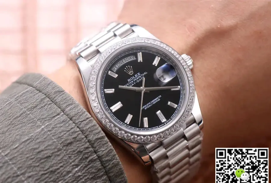 Rolex Day Date M228349RBR-0003 EW Factory 1:1 Best Edition Replica Watch Diamond-set Dial