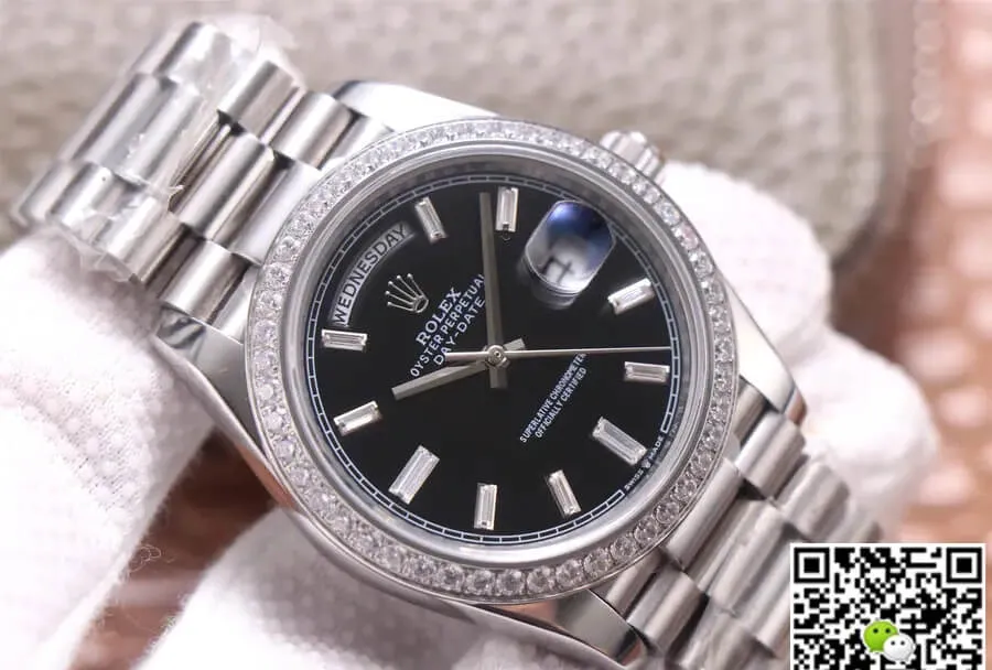 Rolex Day Date M228349RBR-0003 EW Factory 1:1 Best Edition Replica Watch Diamond-set Dial