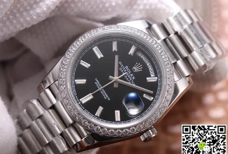 Rolex Day Date M228349RBR-0003 EW Factory 1:1 Best Edition Replica Watch Diamond-set Dial
