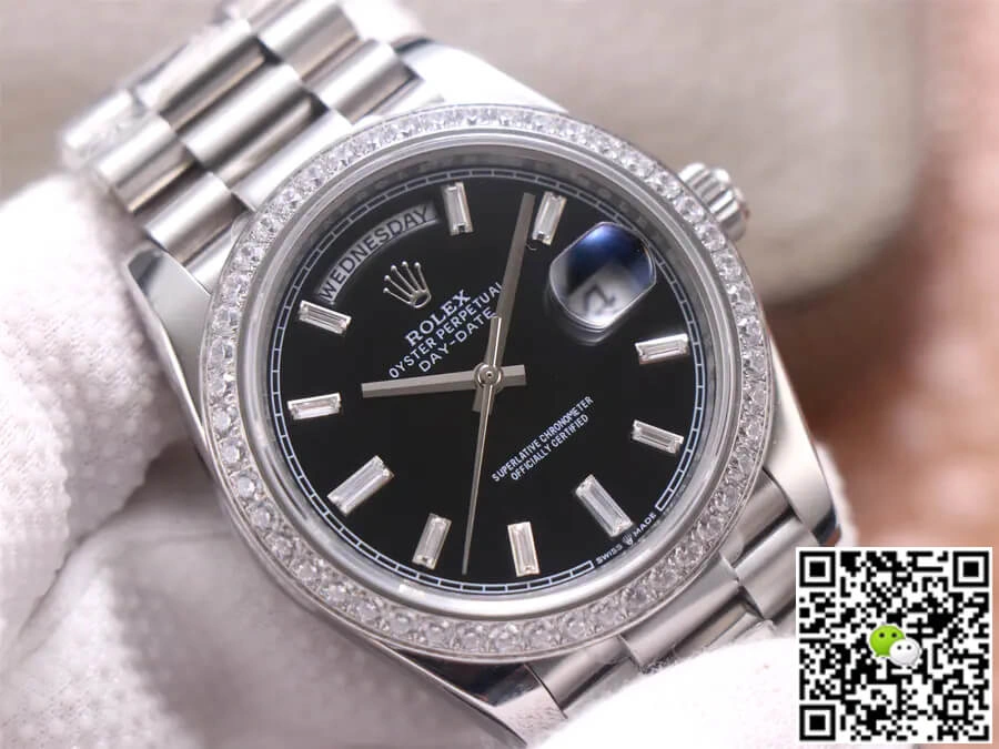 Rolex Day Date M228349RBR-0003 EW Factory 1:1 Best Edition Replica Watch Diamond-set Dial