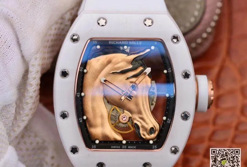 Richard Mille Polo Club Saint Tropez RM52-02 KV Factory Mechanical Watches 1:1 Best Edition Replica Watch Swiss ETA8215 Gold Horse Dial