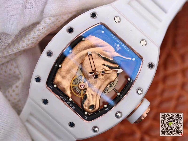 Richard Mille Polo Club Saint Tropez RM52-02 KV Factory Mechanical Watches 1:1 Best Edition Replica Watch Swiss ETA8215 Gold Horse Dial