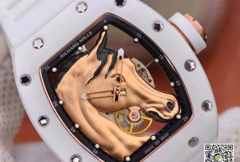 Richard Mille Polo Club Saint Tropez RM52-02 KV Factory Mechanical Watches 1:1 Best Edition Replica Watch Swiss ETA8215 Gold Horse Dial