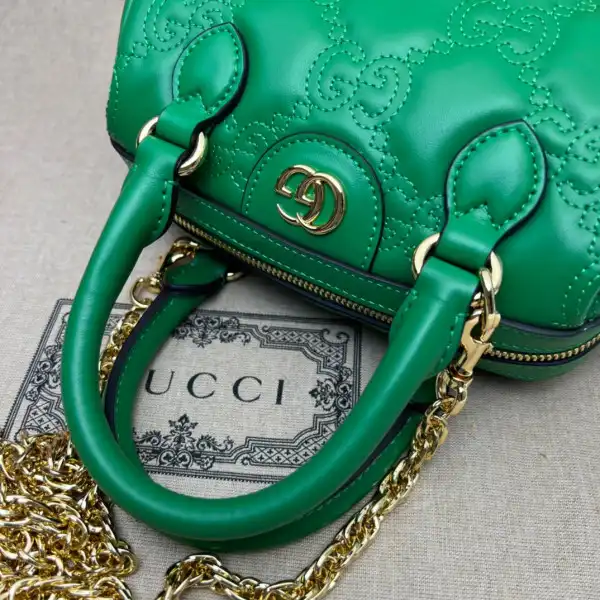 GUCCI GG matelassé leather top handle bag