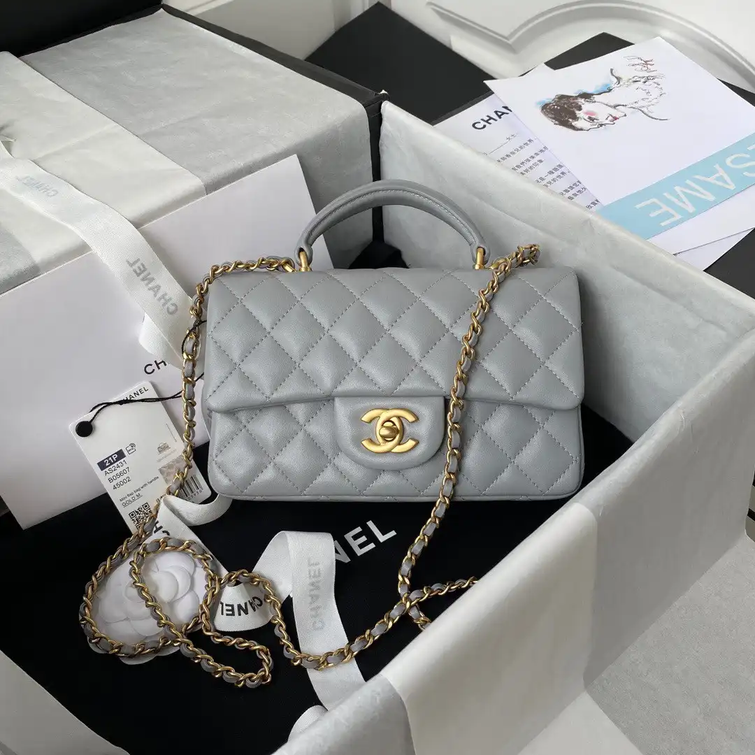 CHANEL MINI FLAP BAG WITH TOP HANDLE