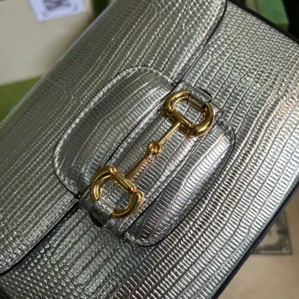 Affordable Gucci Horsebit 1955 lizard mini bag