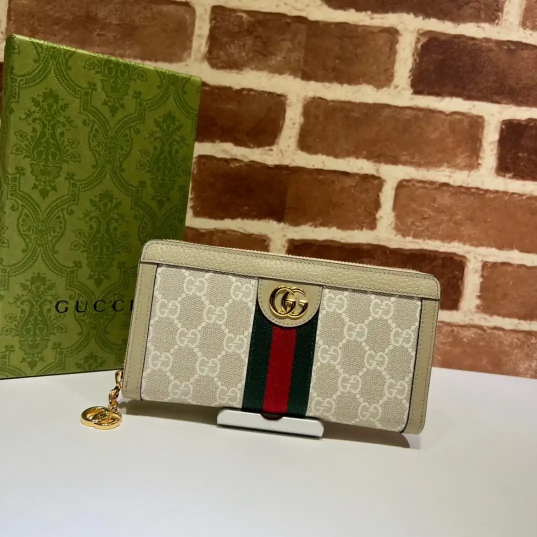 Gucci Ophidia GG zip around wallet