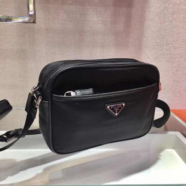 [FREE SHIPPING] PRADA Re-Nylon and Saffiano leather shoulder bag