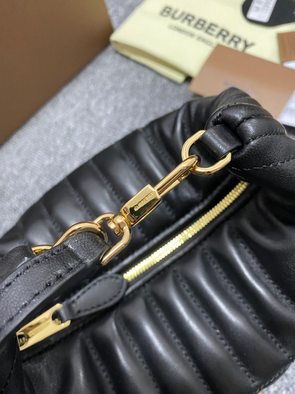 HOT SALE BURBERRY Small Quilted Lambskin Crescent Lola Bag