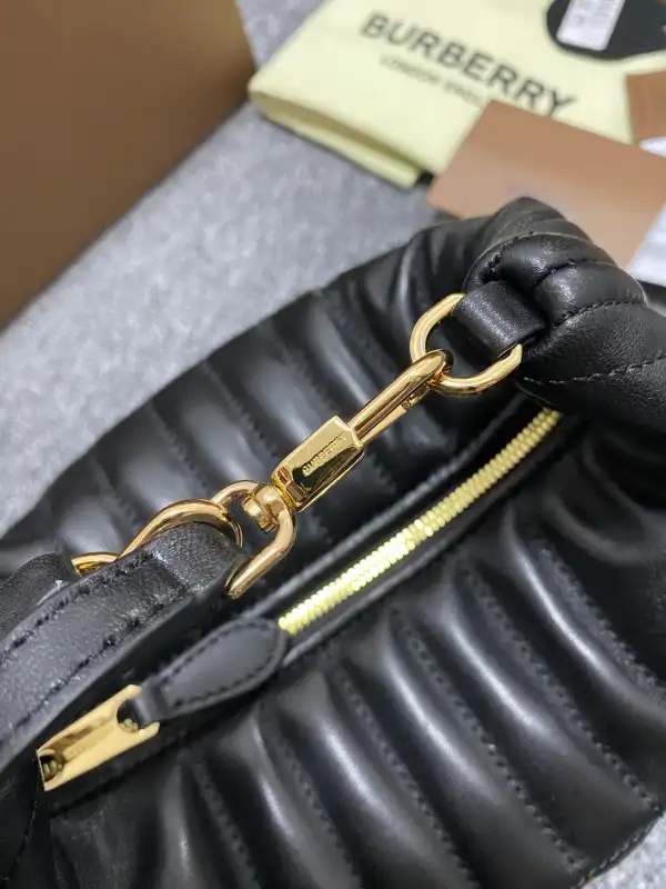 BURBERRY Small Quilted Lambskin Crescent Lola Bag