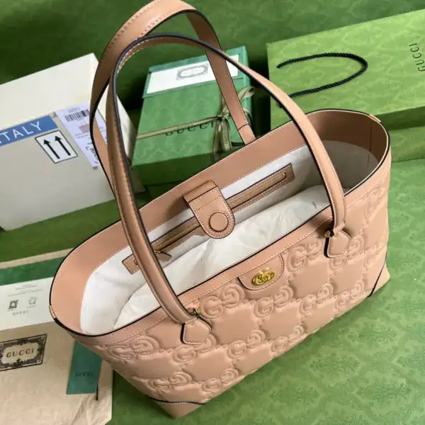 First bag ru GUCCI GG matelassé leather medium tote