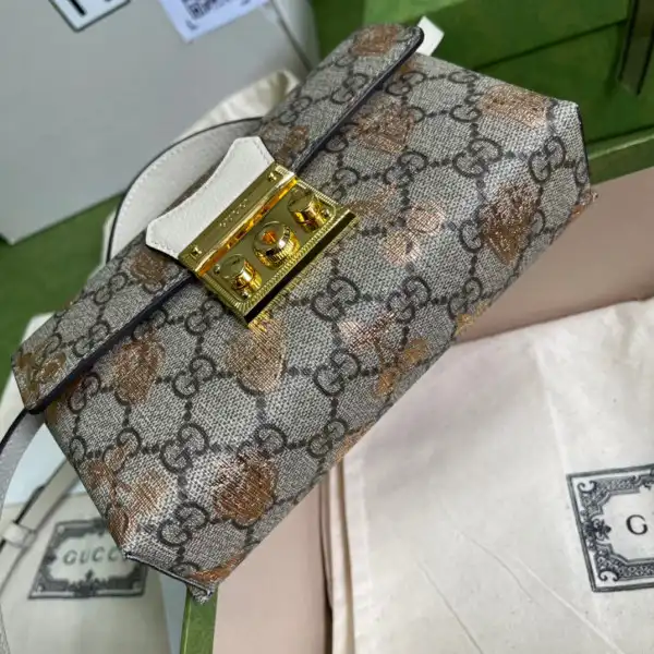 First bag ru GUCCI padlock berry mini bag