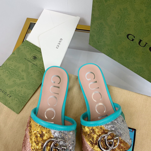 HOT SALE GUCCI Women's slide with Double G