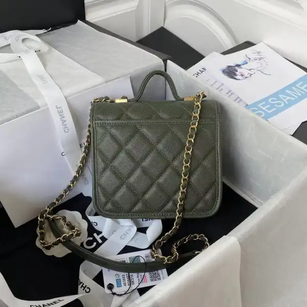 CHANEL SMALL FLAP BAG WITH TOP HANDLE