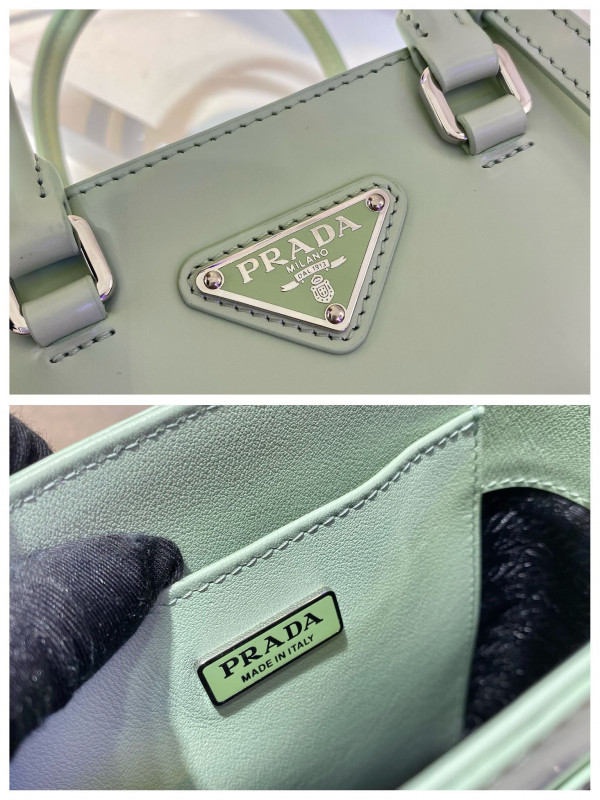 HOT SALE PRADA Small brushed leather tote