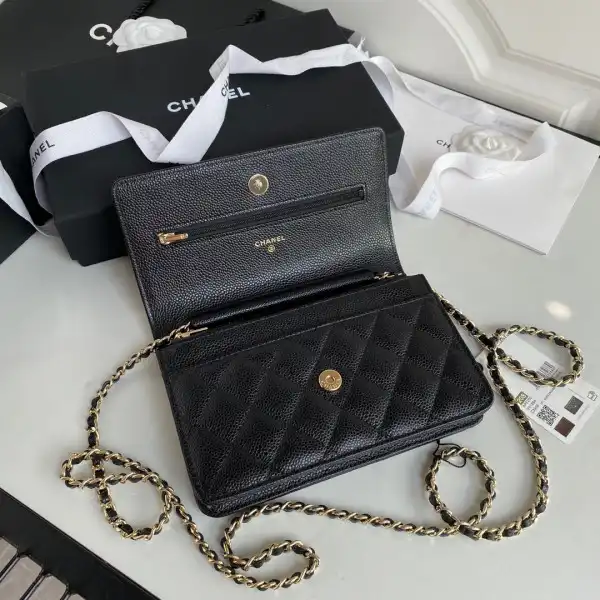 CHANEL CHAIN WALLET CAVIAR NEW EDITION