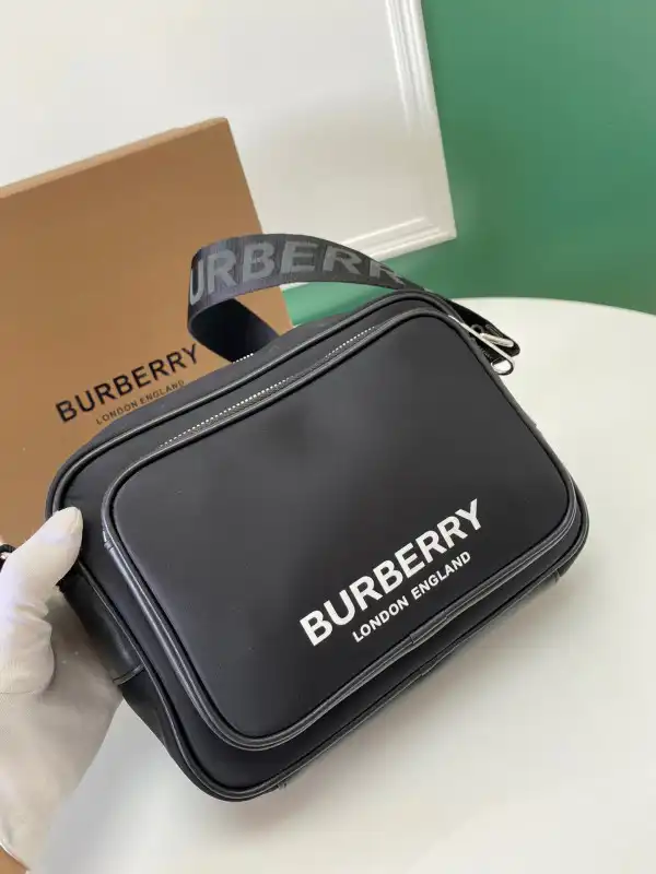 First Bag Ru BURBERRY Logo Print Nylon Crossbody Bag