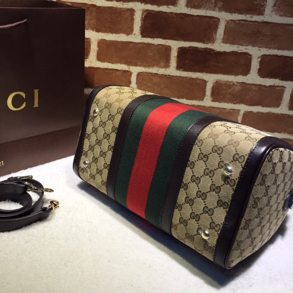 HOT SALE GUCCI Vintage Web Original GG boston bag