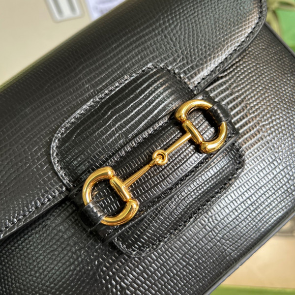 HOT SALE Gucci Horsebit 1955 lizard mini bag