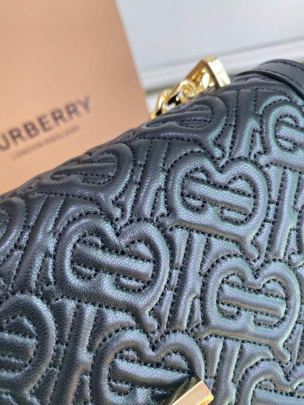 HOT SALE BURBERRY Small Quilted Monogram Lambskin TB Bag