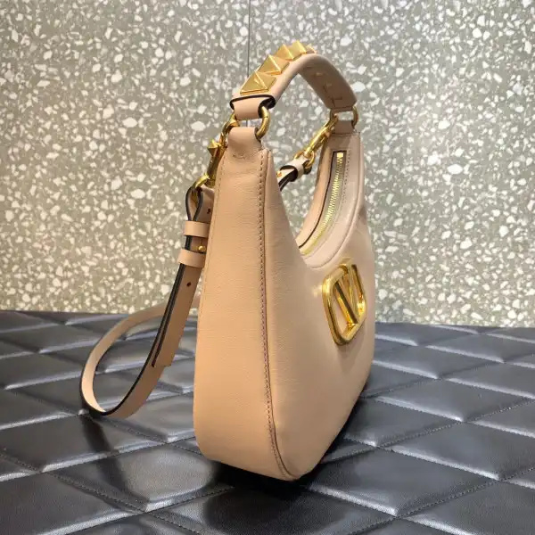 VALENTINO STUD SIGN CALFSKIN HOBO BAG