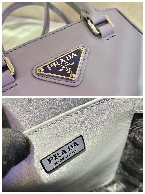 HOT SALE PRADA Small brushed leather tote