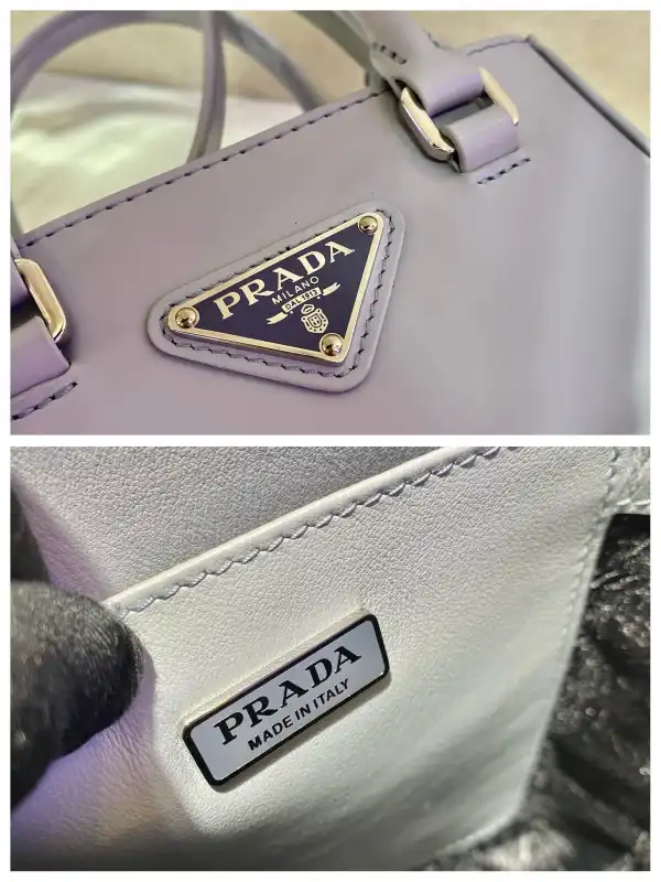 PRADA Small brushed leather tote