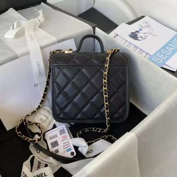 CHANEL SMALL FLAP BAG WITH TOP HANDLE