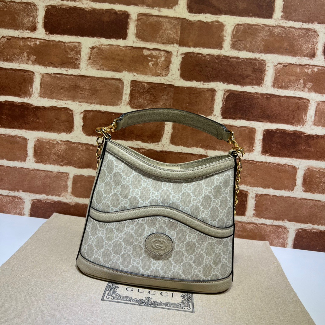 HOT SALE GUCCI Large shoulder bag with Interlocking G