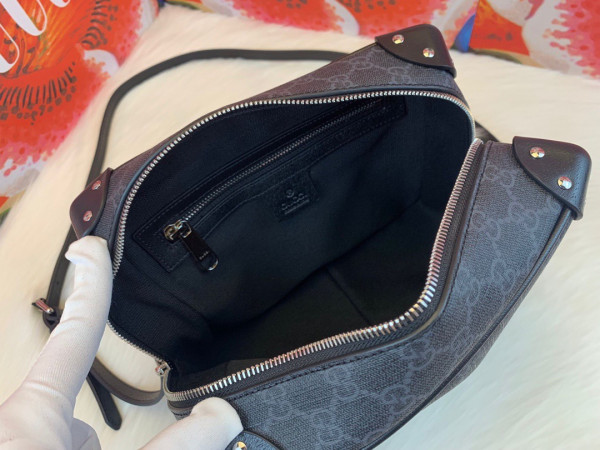 HOT SALE GUCCI GG shoulder bag with leather details