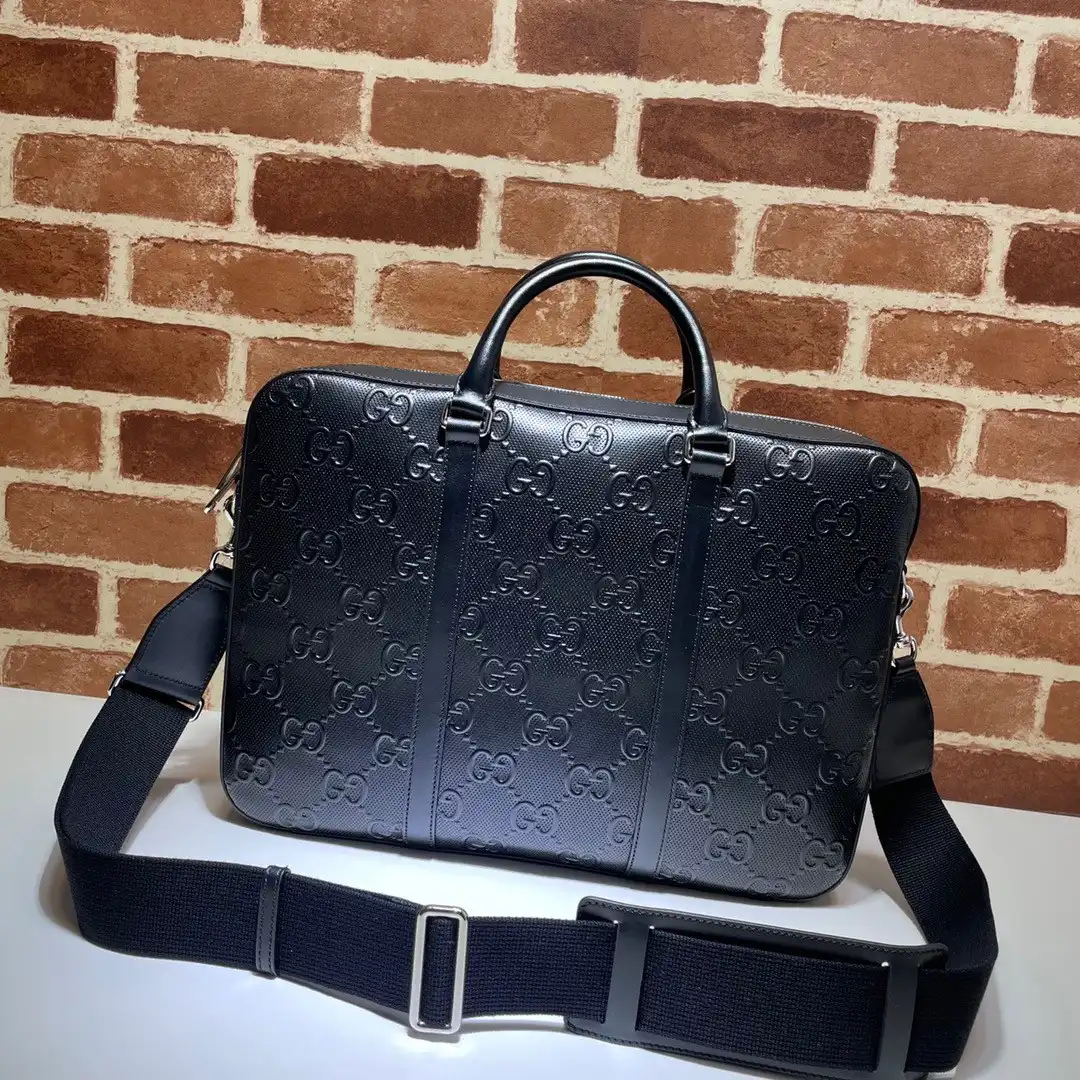 GUCCI GG embossed briefcase