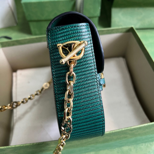 HOT SALE Gucci Horsebit 1955 lizard mini bag