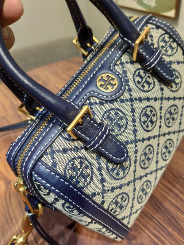 HOT SALE TORY BURCH T MONOGRAM Mini jacquard wine barrel bag